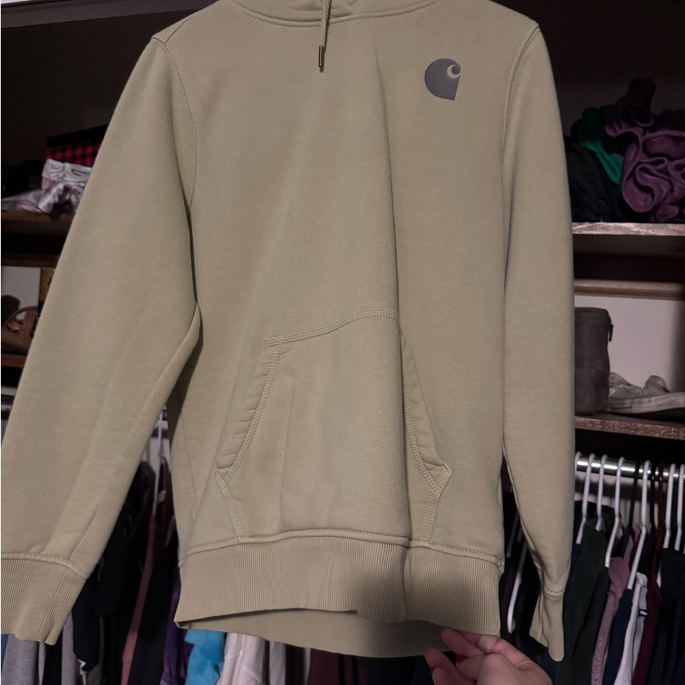 Carhartt  Sage Green Logo Hoodie Sweater
